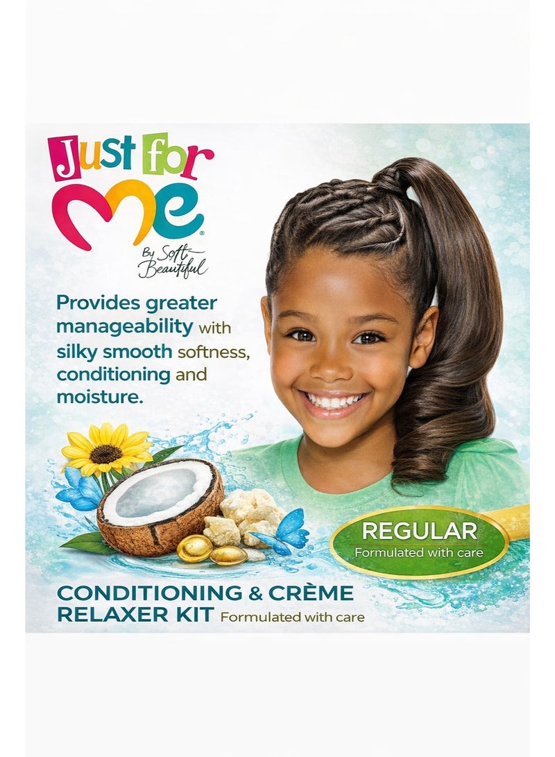 Just For Me No-Lye Conditioning Crème Relaxer Kit – Children’s Regular – 1 Application - Image 2